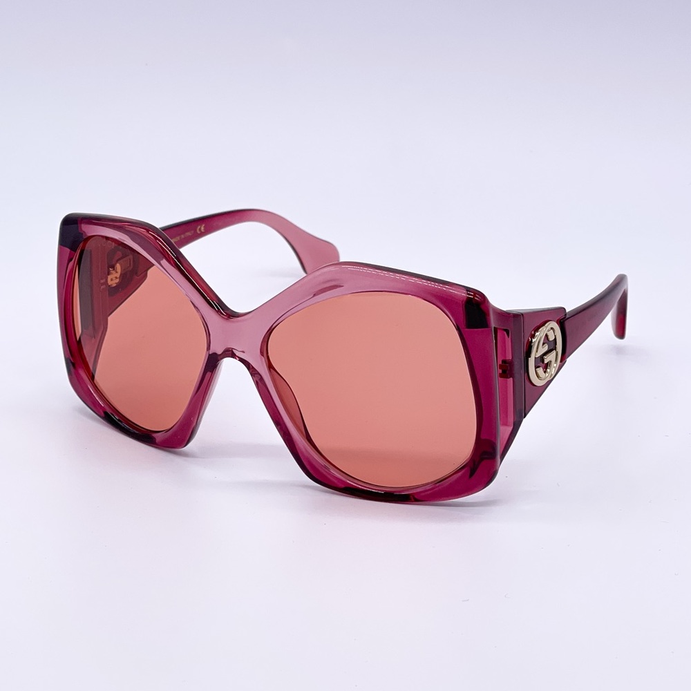NEW GUCCI GG0875S 003 OVERSIZED PINK WOMEN SUNGLASSES GUCCI - Picture 3 of 16